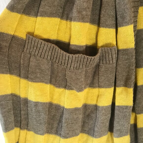 Anthropologie | Maple Switching Lanes Belted Striped Cardigan (Yellow/Brown) S - Picture 7 of 12
